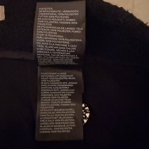 H&M Black Bouclé Tweed Mini Skirt – Rhinestone Button Front, Size 18 - Picture 7 of 8